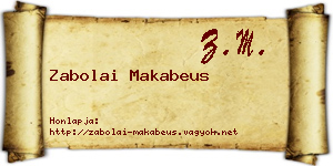 Zabolai Makabeus névjegykártya